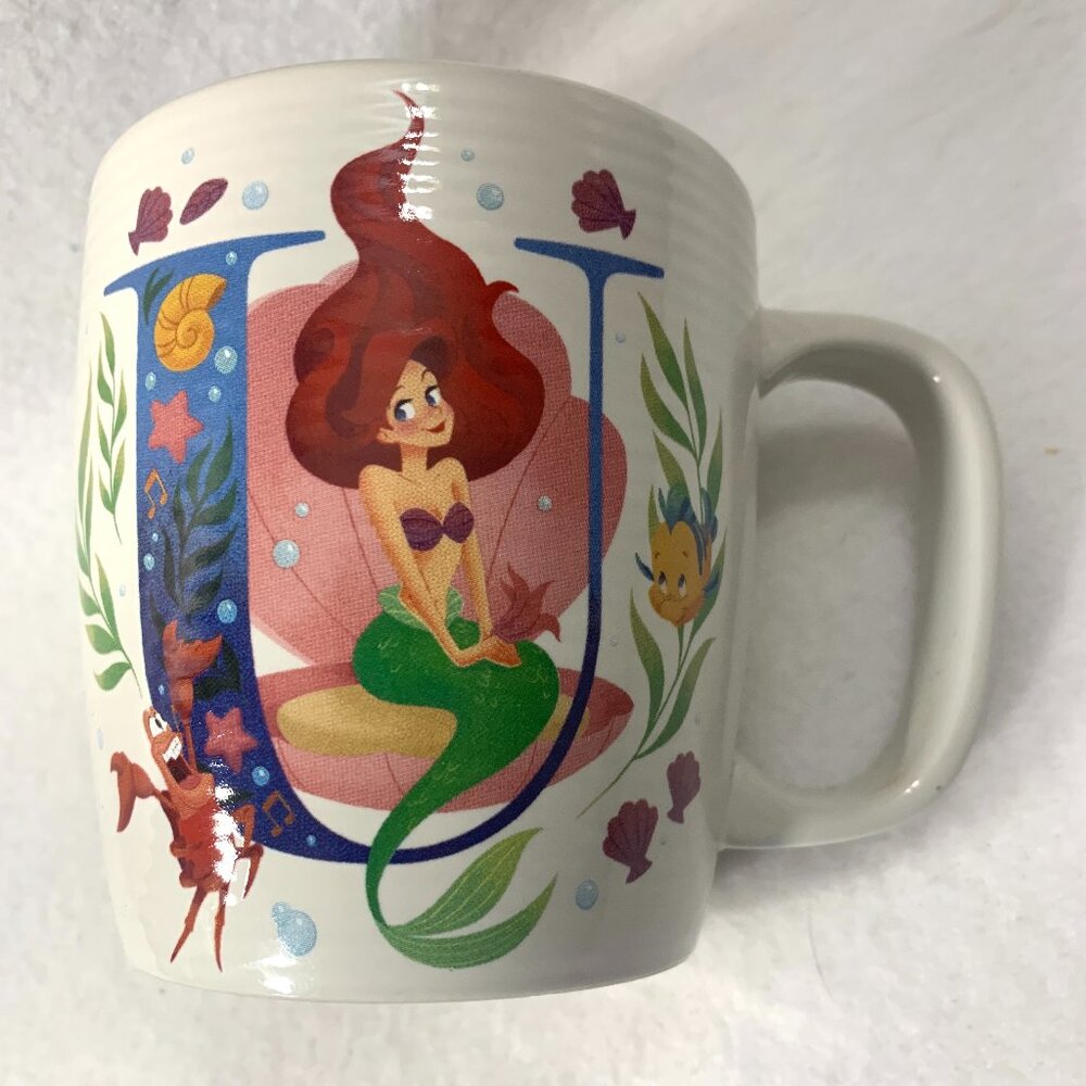 Disney Parks ABC Collection Coffee Mug Letter U is for Under the Sea NWT